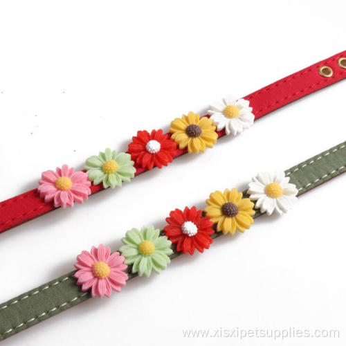 Eco Friendly Solid Luxury Pet Dog Flower Collar